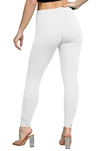 Leggings viscose blanc anti-serrement extensible cheville 40-42 - 4