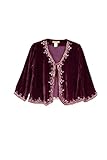 LA CERA Women's Silk Velvet Beaded Jacket 14/16 Rose