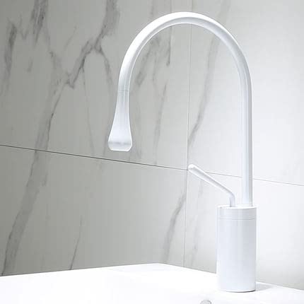 Robinet d'évier rotatif contre les éclaboussures mitigeur blanc laiton durable