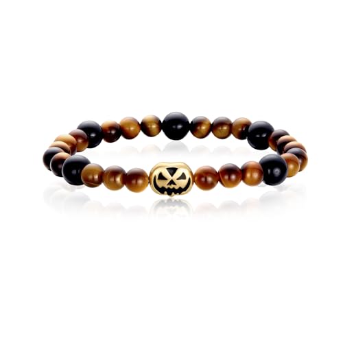 Cicy Bell Halloween Bracelets for Women Gothic 8MM Natural Gemstone