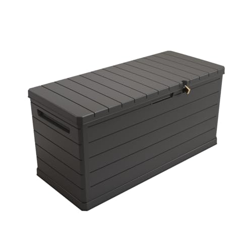 Art Plast Aufbewahrungsbox für den Außenbereich, 350 l, grau, 118,5 x 52 x 57 cm – Transportgriffe – wasserfest