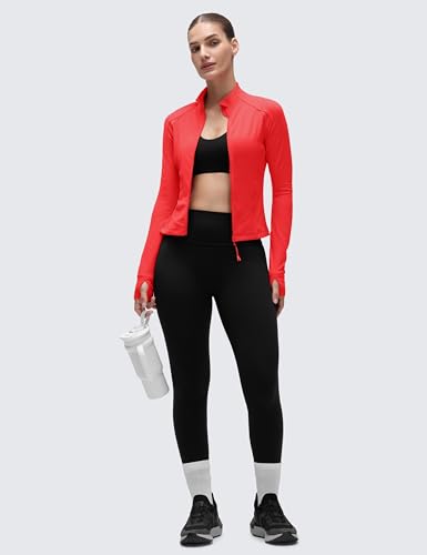 Image of CRZ YOGA Butterluxe Jackets Waist Length | Extremely Soft, Athletic, Slim Fit, Full Zip, Side Pockets, Thumb Holes, for Women