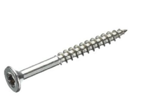 SDU 751156 Countersunk Chipboard Screws with Hexagon Socket 6 x 100 mm A2 Stainless Steel Pack of 50