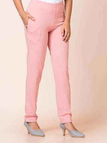 Image of Ruby Cotton Lyrcra Blend Copper Collection Straight Pants | Perfect Blend of Style and Comfort | Professional and Casual Wear #1