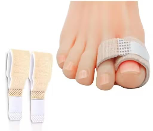 Hammer Toe Straightener, Toe Separator for Crooked Toes, Broken Toe Wraps, Corrector Cushion Bandage, Splint Protector, Overlapping Toe Support, 2 Pack