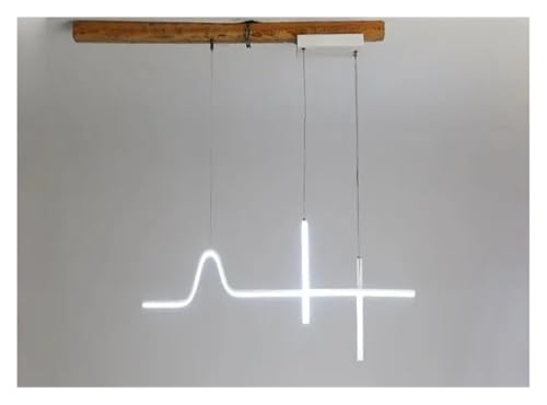 Genérico Lámpara de techo, Lámpara colgante LED nórdica, accesorio de techo regulable, moderno, y negro, for comedor, cocina, iluminación con Control remoto(A white 100cm,3-color)
