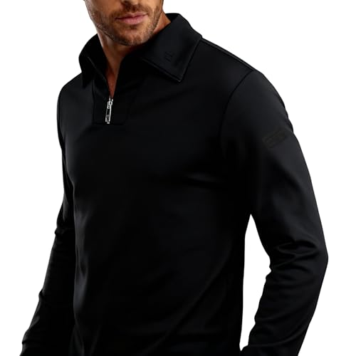 Brandsseller Herren Troyer mit Half-Zip – Leichter Baumwollpullover mit...