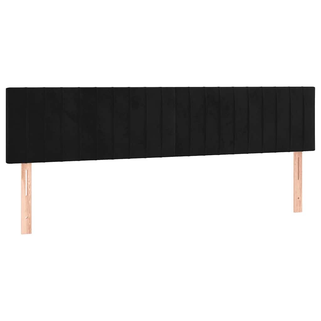 Cama con somier con colchón, color negro, 200 x 200 cm, terciopelo acolchado, cama doble, marco de cama, muebles para jóvenes, cama alta que ahorra espacio, cama alta para un sueño reparador