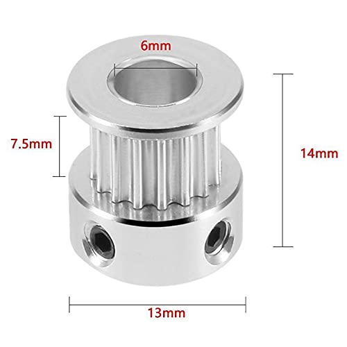 Printer Accesstories 2Pcs Aluminum Gt2 Timing Belt Pulley Flange Synchronous Wheel for 3D Printer - 16 Teeth 6Mm Bore & 36 Teeth 8Mm Bore - (Color: Silver)