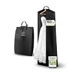 FiRiO 1x Funda Vestido Largo Plegable I 180x60cm I Transpirable Porta Trajes Mujer I Portátil Funda Para Trajes de Flamenca, Vestido de Novia, Vestido de Noche, Abrigo I Antipolvo Fundas Ropa Armario