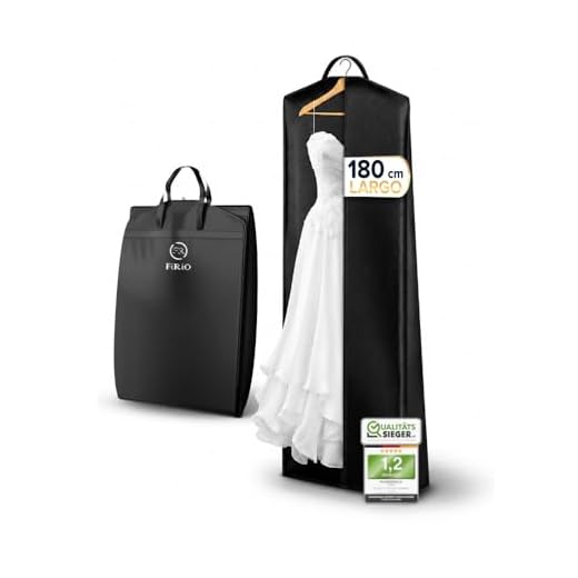 FiRiO 1x Funda Vestido Largo Plegable I 180x60cm I Transpirable Porta Trajes Mujer I Portátil Funda Para Trajes de Flamenca, Vestido de Novia, Vestido de Noche, Abrigo I Antipolvo Fundas Ropa Armario