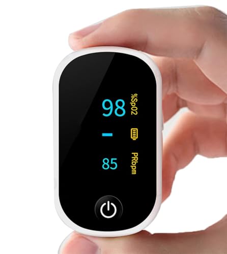 Oxímetro De Pulso, Pulsioxímetro De Dedo Oxímetro, Nivel De Oxígeno Portátil Spo2 PR Monitor De Ritmo Cardíaco, Pulsómetro Digital con Pantalla OLED para Adultos Niños