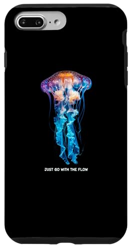 Awesome Cute UnderWater Fish Sea Just Go With Flow JellyFish �X�}�z�P�[�X iPhone 7 Plus/8 Plus �p
