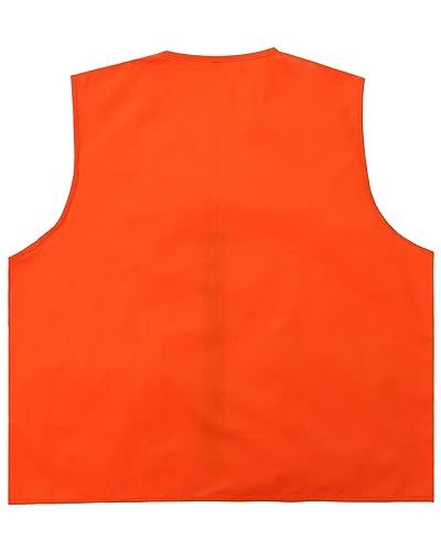 Men's Hunting Vest - Blaze Orange - Zipper Closure - Multi Pockets (Available in L and XL)2