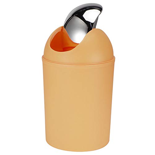 Pequeño cesto de basura con tapa plástico para baño miniatura 7