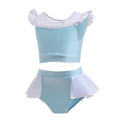 Image of MYRISAM Girls Princess Two-Piece Tankini Swimsuits Party Bathing Suits Ruffles Beach Surf Swimming Swimwear Bikini Set