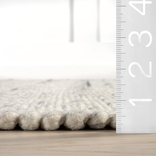 Image of Nuloom Santa Ivory Solid Flatweave Area Rug, 10' x 14'