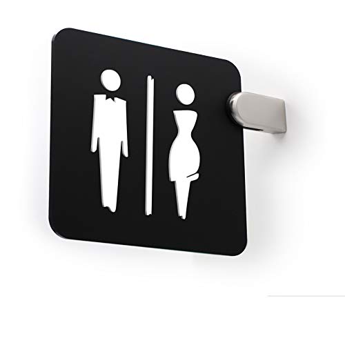 Targhetta Per Porta WC Uomo - Ø100mm In Alluminio Spazzolato | Adesiva Ed Elegante - Foto 11