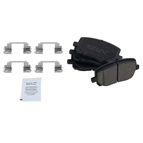 Image of TRQ Performance Front Brake Pad and Rotor Set Ceramic Coated Drilled | For 2003-2008 Pontiac Vibe Toyota Corolla Matrix