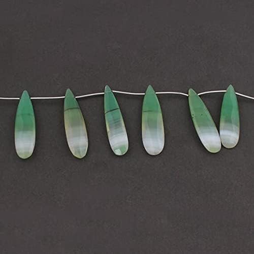 Chrysoprase briolette haut de gamme en gouttes facettées pour bijoux d'exception - 3