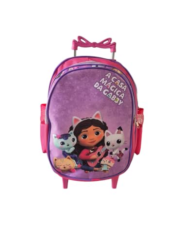 Mochila Escolar Menina Gabby Casa Mágica Rodinhas G Infantil