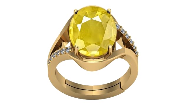 11.25 Ratti 10.15 Carat Certified Unheated Untreatet AAA++ Quality Natural Yellow Sapphire Pukhraj Gemstone Ring Gold for Women's and Men's (LI089)-image-41
