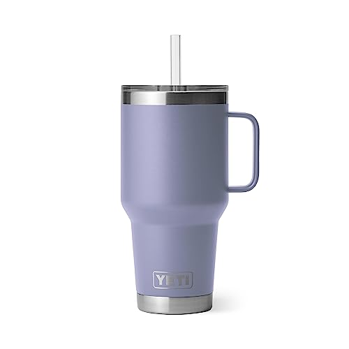 Image of YETI Rambler 35 oz Tumbler with Handle and Straw Lid, Travel Mug Water Tumbler, Vacuum Insulated Cup with Handle, Stainless Steel, Cosmic Lilac