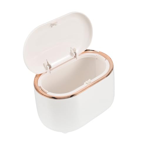 TIDTALEO pequeña caneca de basura de escritorio blanca