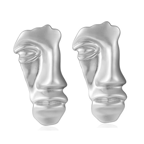 Image of 2Pcs Vintage Mask Brooch Minimalist Metal Figure Face Pin for Women Men