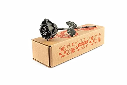 Forging Art Bcn® Rosa Eterna de Hierro Forjada a Mano- Regalo Día de la Madre, Sant Jordi, San Valentín, Bodas de Hierro (6 Aniversario) (Negro) | Ya disponible en tu tienda friki favorita! En mundofriki.es!