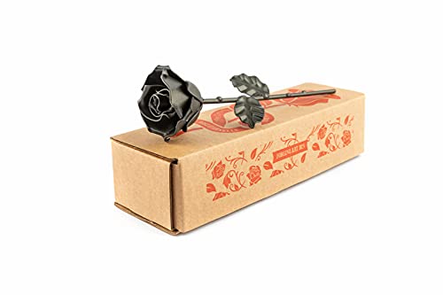 Forging Art Bcn® Rosa Eterna de Hierro Forjada a Mano- Regalo Día de la Madre, Sant Jordi, San Valentín, Bodas de hierro (6 aniversario) (Negro) Forging Art Bcn® Rosa Eterna de Hierro Forjada a Mano- Regalo Día de la Madre, Sant Jordi, San Valentín, Bodas de hierro (6 aniversario) (Negro)