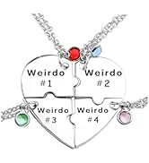 た*こ様 WEIRDO necklace ZNTU Weirdo 1 Weirdo 2 Weirdo 3 Necklace Heart Bff Necklace for 3