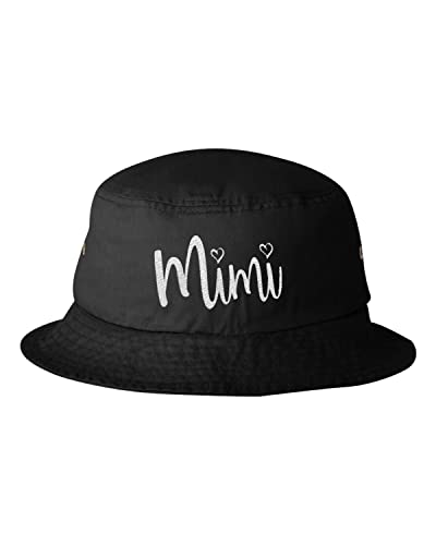 One Size Black Bucket Mimi Gift Idea Grandma Aunt Embroidered Cap Dad Hat