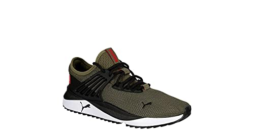 Image of Puma Men's Pacer Future Sneaker (Burnt Olive-puma Black-high Risk Red, 9)
