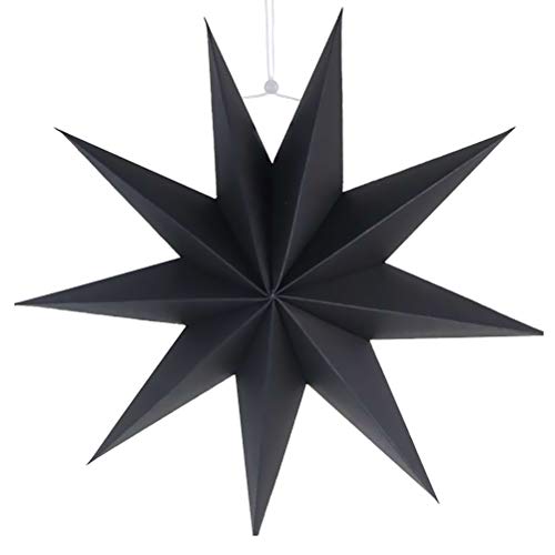 Preisvergleich Produktbild SUPVOX Papier Lampenschirm Handmade Star Lantern Umweltfreundlich Lampe Zubehör 30cm (Schwarz)