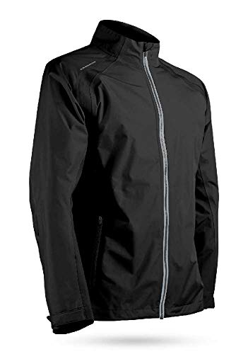 Sun Mountain Mens Cumulus Full Zip Rain Jacket Black/Black M