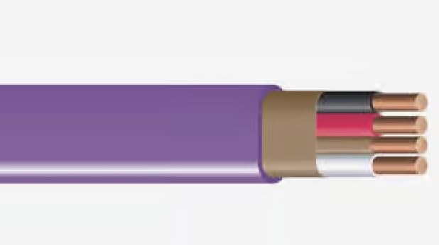 50 FEET 12/3 Type NM-B Copper. #12 AWG, 3 Conductors with Ground. Insulated Jacket Purple