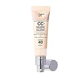 IT Cosmetics, Base de Maquillaje, Tratamiento Antiedad e Hidratante con SPF40, Cobertura Media, Acabado Luminoso, 12 Tonos Disponibles, Fair Porcelain, YSBB CC+ Nude Glow, 32 ml