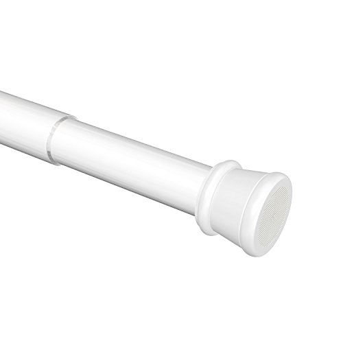 Flair Deco Regolabili per telescopio Asta con Tappi in Gomma ausdrehbar Metallo Bianco 125 - 220 cm