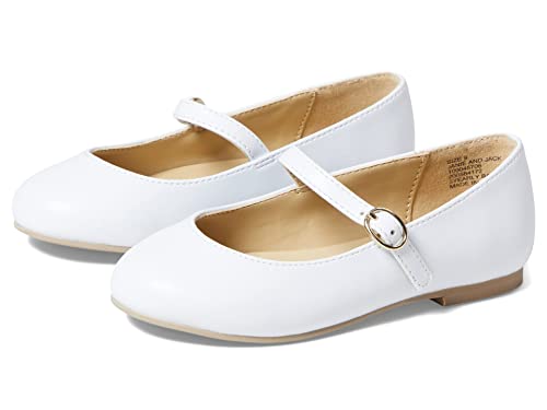 Janie and Jack Girl's Mary Jane Flat (Toddler/Little Kid/Big Kid) White 1 13 Little Kid M