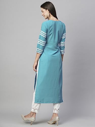 GoSriKi Women's Cotton Blend Straight Fit Straight Kurta