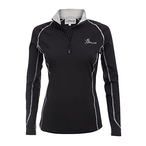 LeMieux Women's Base Layer Top - Athletic Thermal Shirts - Equestrian Apparel & Gear for Horseback Riding - Black - US14