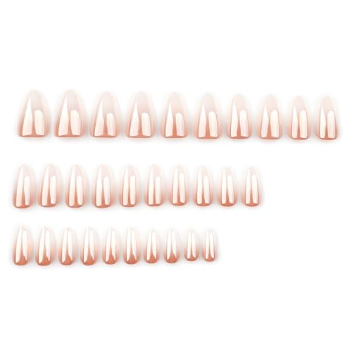 Image of Secret Lives Almond-Shaped French Manicure Press-On Nails 24-Piece Set with High-End Gradient