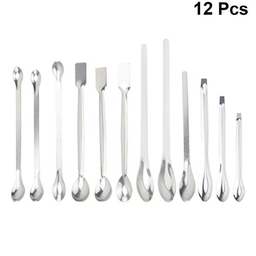 ULTECHNOVO 12PCS Stainless Steel Medicine Ladles Lab Reagent Spoons for School,Laboratory,Pharmacy