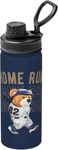 面白い 熊 熊柄 くま 野球 水筒 真空断熱 保温 保冷 スポーツボトル 人気 ステンレスボトル スポーツ飲料対応 漏れない 直飲み530ml 男の子 女の子 おしゃれ 大人 子供 アニメ グッズ キャラクター プレゼント HB22EX