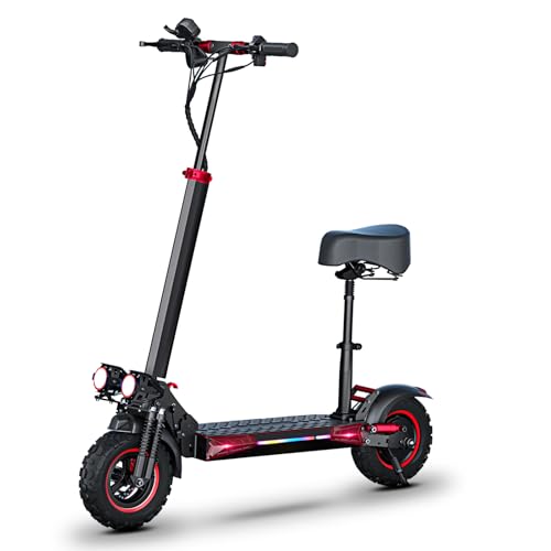 Monopattino Elettrico,45-55KM 48V 15Ah/18Ah,Carico 150kg,Doppio Ammortizzatore e Freni a Disco Anteriori e Posteriori,Pneumatici Fuoristrada,Pieghevole Monopattino Elettrico Adulto (48V 18Ah batteria)