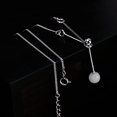 Pendentif en Jade incrusté S925 collier dame anniversaire