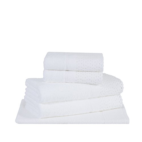 Buddemeyer-Jogo de Toalhas Princess,100% Algodão, Branco, 2 toalhas banho 70x140cm, 2 toalhas rosto