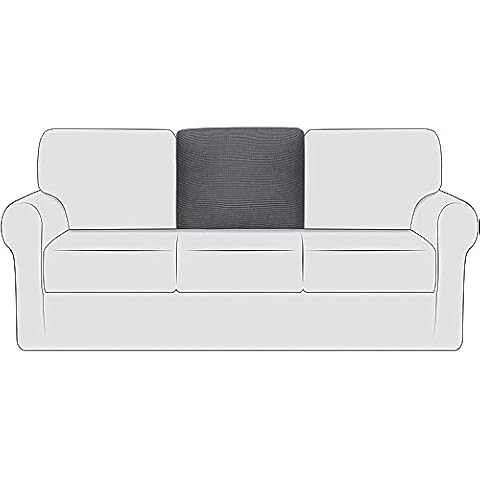 NLCYYQ Sofa Backrest Covers Stretch Sofa Back T-Cushion Slipcover with Drawstring, Couch Back Cushion Covers Replacement Polar Fleece Jacquard (Light grey,Middle) Cover
