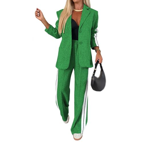 KAJXZ Womens Suit Set 2 Piece Outfits Business Side Striped